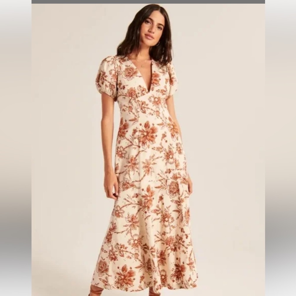 Abercrombie and Fitch Brown and Cream Dress.